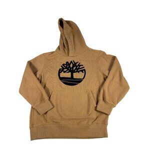 Timberland Wheat Tan Hoodie Youth M 10/12 Black Logo Tree Casual Wear Cotton